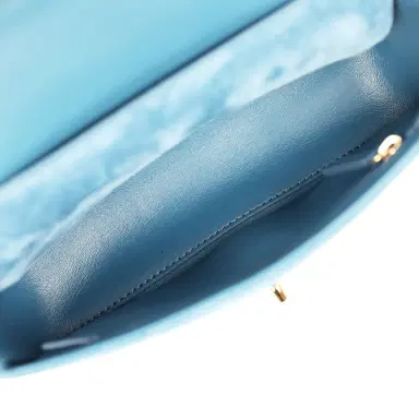Chanel Chanel Mini "Souplissimo" Flap Bag Blue Suede Gold Hardware | Thumbnail 9 Chanel Chanel Mini "Souplissimo" Flap Bag Blue Suede Gold Hardware | Thumbnail 9