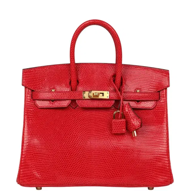 HERMÈS Hermes Birkin 25 Bougainvillea Shiny Varanus Niloticus Lizard Gold Hardware