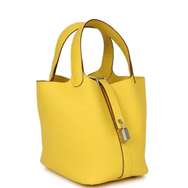 HERMÈS Hermes Picotin Lock 18 Canari Clemence Palladium Hardware | Thumbnail 2 HERMÈS Hermes Picotin Lock 18 Canari Clemence Palladium Hardware | Thumbnail 2