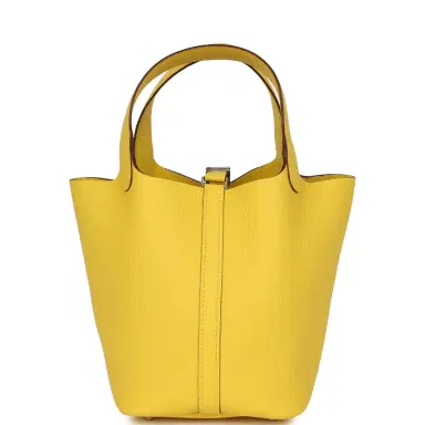 HERMÈS Hermes Picotin Lock 18 Canari Clemence Palladium Hardware | Thumbnail 4 HERMÈS Hermes Picotin Lock 18 Canari Clemence Palladium Hardware | Thumbnail 4