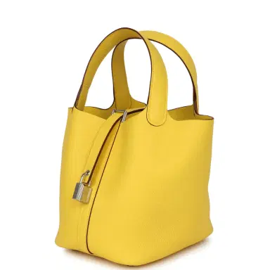 HERMÈS Hermes Picotin Lock 18 Canari Clemence Palladium Hardware | Thumbnail 5 HERMÈS Hermes Picotin Lock 18 Canari Clemence Palladium Hardware | Thumbnail 5