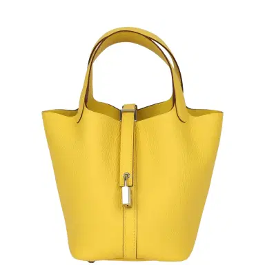 HERMÈS Hermes Picotin Lock 18 Canari Clemence Palladium Hardware | Thumbnail 1 HERMÈS Hermes Picotin Lock 18 Canari Clemence Palladium Hardware | Thumbnail 1