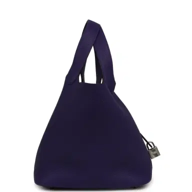 HERMÈS Hermes Picotin Lock 22 Purple Clemence Palladium Hardware | Thumbnail 3