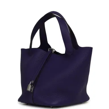 HERMÈS Hermes Picotin Lock 22 Purple Clemence Palladium Hardware | Thumbnail 5