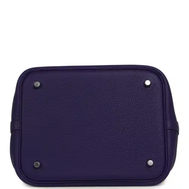 HERMÈS Hermes Picotin Lock 22 Purple Clemence Palladium Hardware | Thumbnail 6