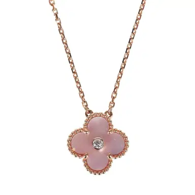 Van Cleef & Arpels Van Cleef & Arpels 2025 Holiday Vintage Alhambra Pendant Necklace Pink Mother Of Pearl 18K Rose Gold & Diamonds | Thumbnail 2 Van Cleef & Arpels Van Cleef & Arpels 2025 Holiday Vintage Alhambra Pendant Necklace Pink Mother Of Pearl 18K Rose Gold & Diamonds | Thumbnail 2