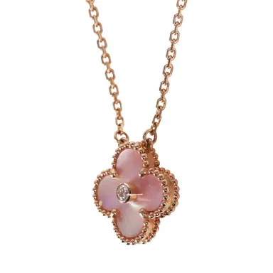 Van Cleef & Arpels Van Cleef & Arpels 2025 Holiday Vintage Alhambra Pendant Necklace Pink Mother Of Pearl 18K Rose Gold & Diamonds | Thumbnail 5 Van Cleef & Arpels Van Cleef & Arpels 2025 Holiday Vintage Alhambra Pendant Necklace Pink Mother Of Pearl 18K Rose Gold & Diamonds | Thumbnail 5