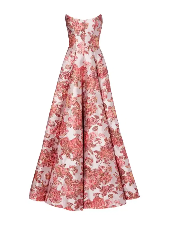 Markarian Laila Pink Metallic Floral Gown