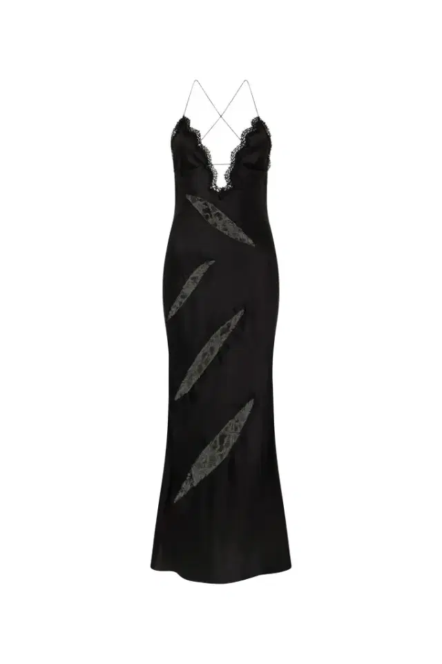 Roberto Cavalli Black Silk Dress with Lace Cut-Out Details