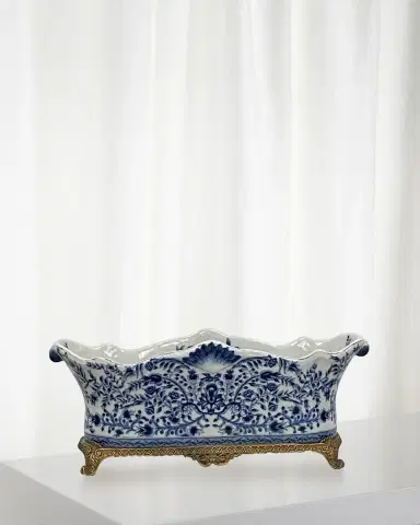 Winward Home Blue and White Planter | Thumbnail 1