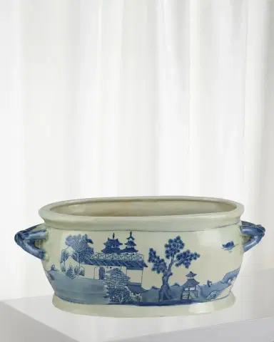 Winward Home Blue & White Ceramic Pot | Thumbnail 1