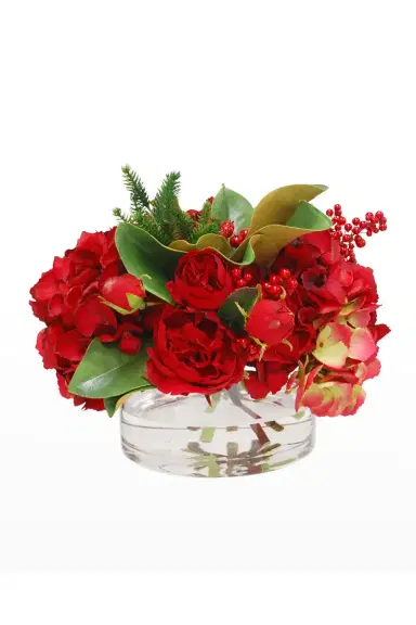 Winward Home Faux Hydrangea Mix Berry Floral Arrangement in Vase | Thumbnail 2