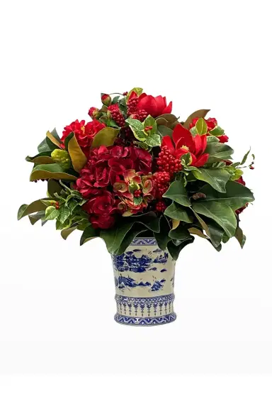 Winward Home Faux Hydrangea Floral Arrangement in China Pot | Thumbnail 2