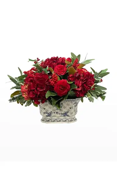 Winward Home Faux Camellia Holly Floral Arrangement in Vase | Thumbnail 2