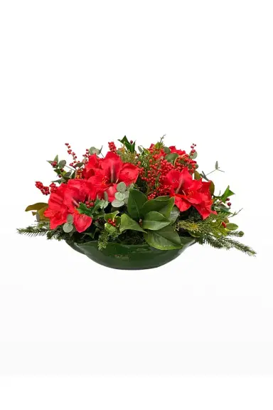 Winward Home Faux Amaryllis Berry Floral Arrangement in Basket | Thumbnail 2