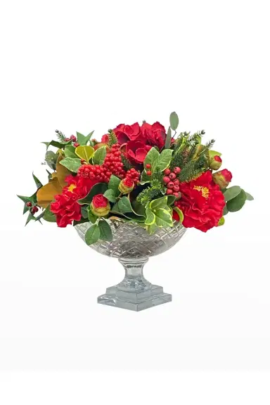 Winward Home Faux Camellia Berry Floral Arrangement in Vase | Thumbnail 3