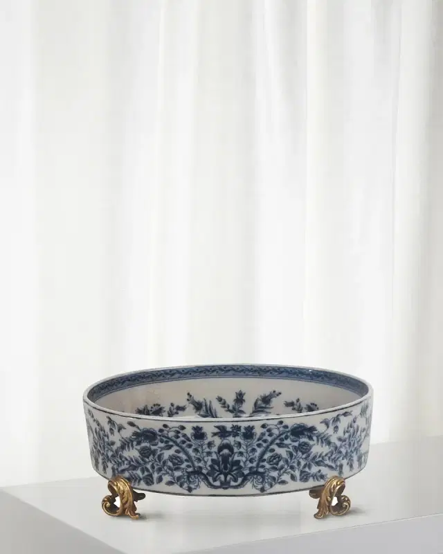 Winward Home Blue and White Planter