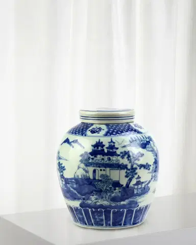 Winward Home Ceramic Toile de Jouy Jar | Thumbnail 1
