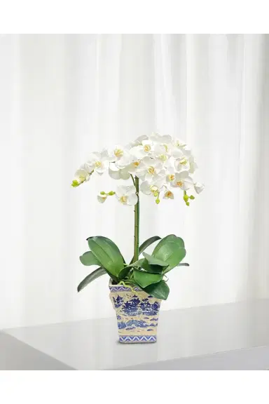 Winward Home Faux Phalaenopsis Orchids in Pot | Thumbnail 2
