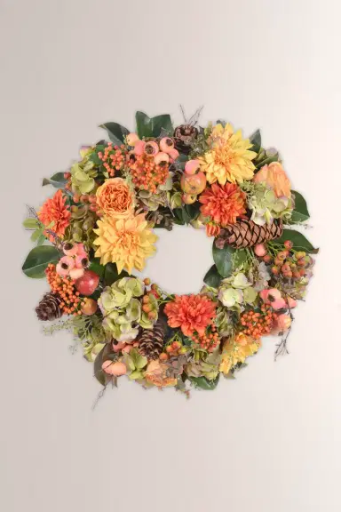 Winward Home Dahlia Hydrangea Wreath | Thumbnail 3