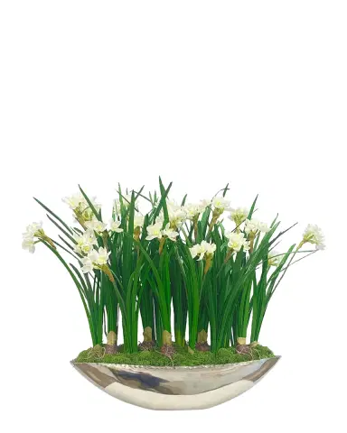 Winward Home Narcissus Faux Plant in Aluminum Vase | Thumbnail 2