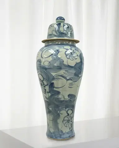 Winward Home Blue & White Floral Ceramic Jar | Thumbnail 1