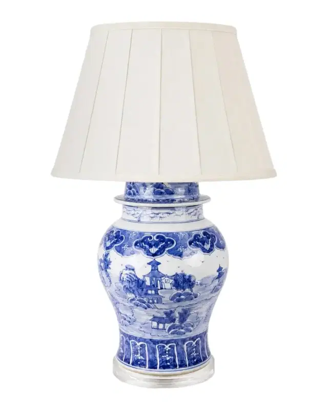 Winward Home Chinoiserie Ceramic Lamp, 30"