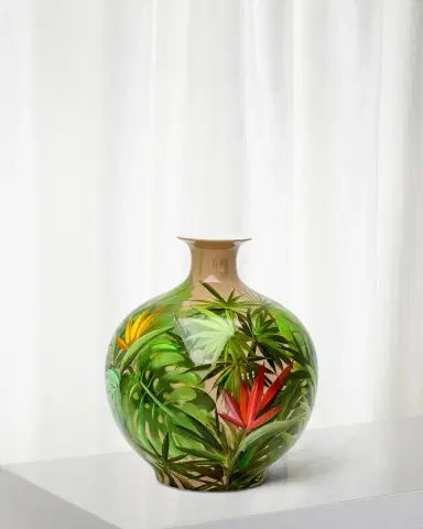 Winward Home Handpainted Greenery Bottle Vase | Thumbnail 1