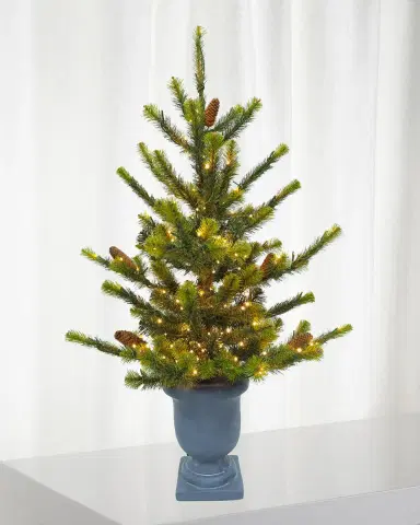 Winward Home Deluxe Village Mix Pine 3.5 ' Potted Pre-Lit Christmas Tree | Thumbnail 1