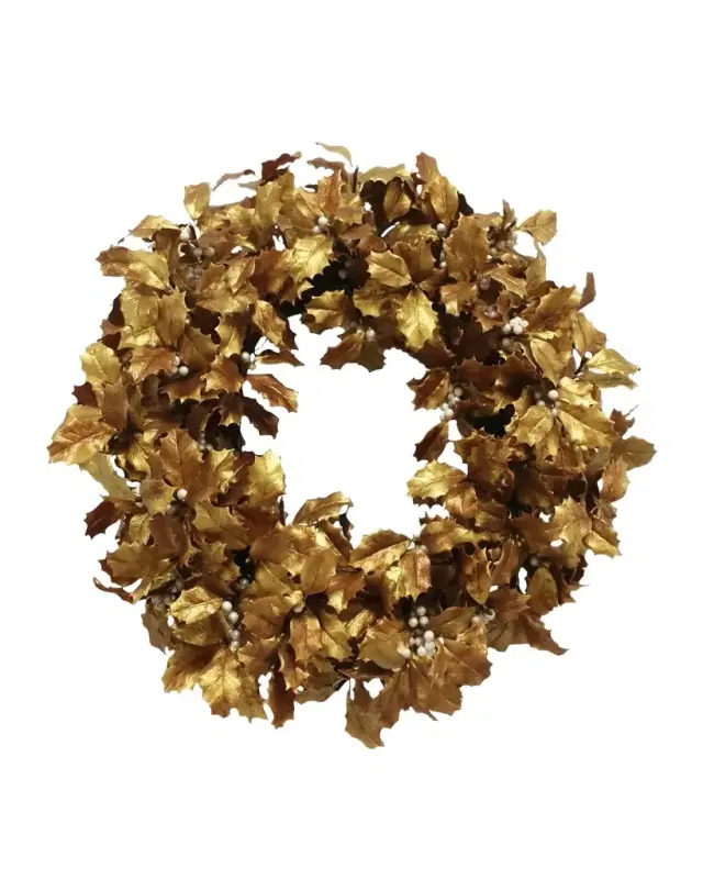 Winward Home Golden Holly Wreath