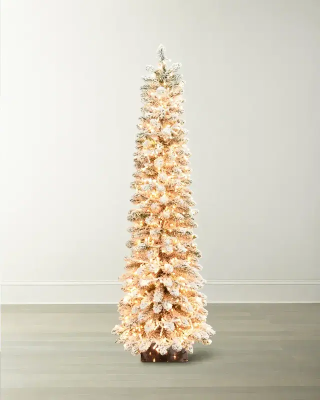 Winward Home Snowy Aspen Pine Pre-Lit Christmas Tree, 4.5 '