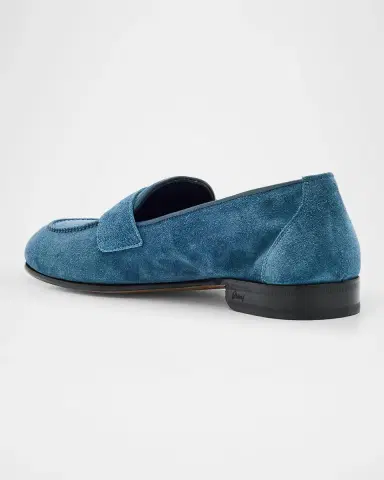 Brioni Men's Suede Penny Loafers | Thumbnail 2