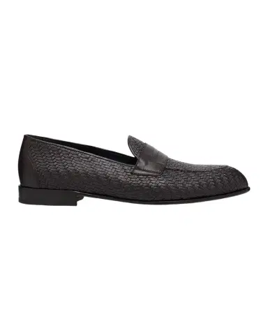 Brioni Men's Woven Napa Leather Penny Loafers | Thumbnail 1 Brioni Men's Woven Napa Leather Penny Loafers | Thumbnail 1