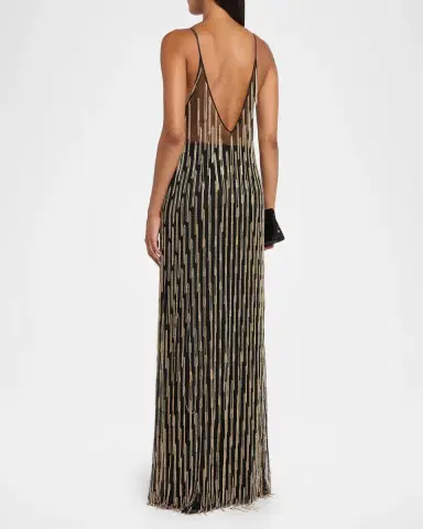 Lapointe Sheer Rhinestone Fringe Cami Top | Thumbnail 3
