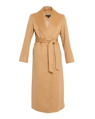 Sofia Cashmere Cashmere Belted Wrap Coat with Pick-Stitched Detail | Thumbnail 1 Sofia Cashmere Cashmere Belted Wrap Coat with Pick-Stitched Detail | Thumbnail 1