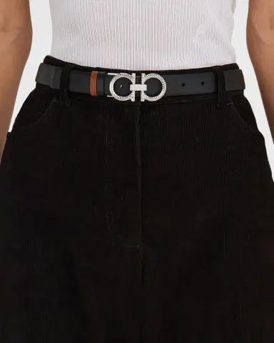 Ferragamo Donna Reversible Leather Double Gancini Belt | Thumbnail 2