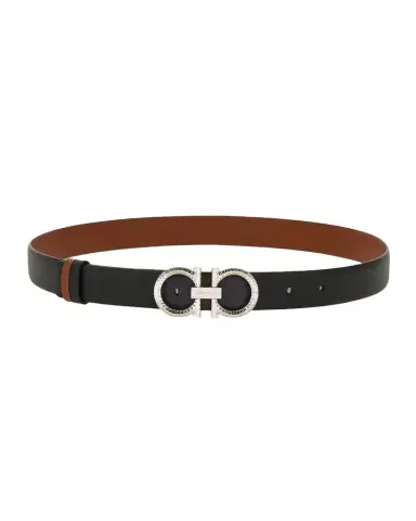 Ferragamo Donna Reversible Leather Double Gancini Belt | Thumbnail 1