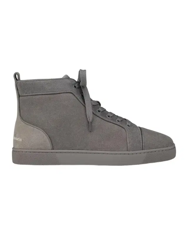 Christian Louboutin Louis Canopy Suede High-Top Sneakers