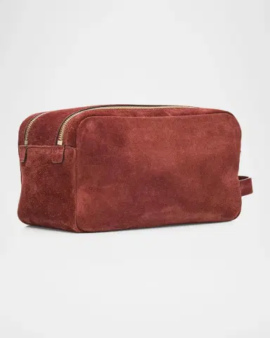 Brunello Cucinelli Men's Suede Travel Pouch | Thumbnail 2