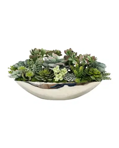 Winward Home Faux Succulents in 36" Aluminum Container | Thumbnail 1