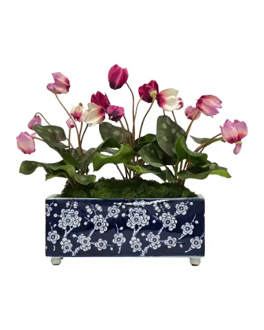 Winward Home Cyclamen 15" Faux Floral Arrangement in Porcelain Vase | Thumbnail 2