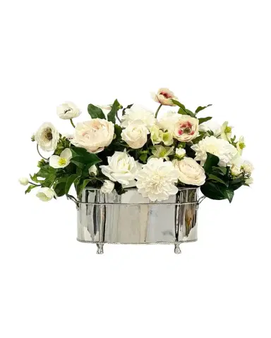 Winward Home Mixed 26" Faux Floral Arrangement in Brass Planter | Thumbnail 1