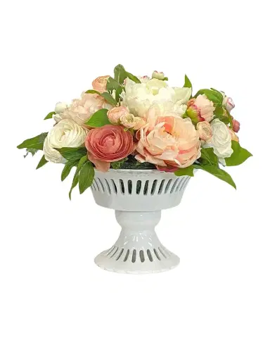 Winward Home 14" Mixed Faux Floral Arrangement in Porcelain Container | Thumbnail 1