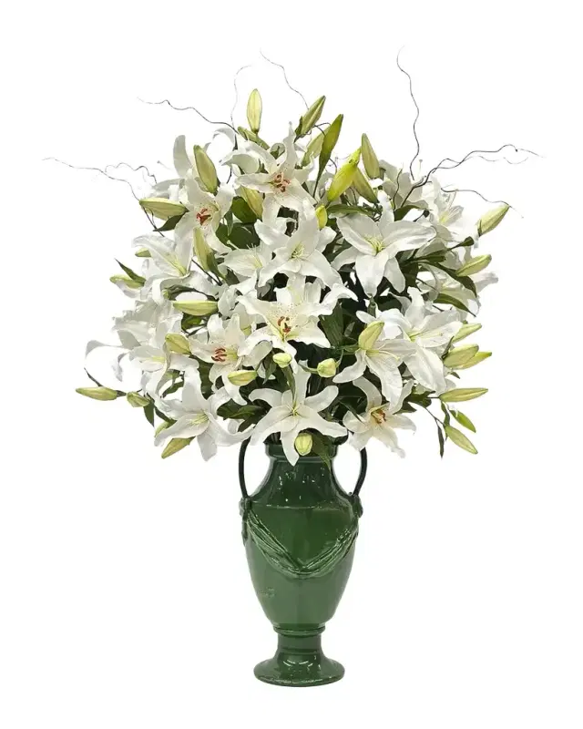 Winward Home Casablanca Lily 48" Faux Floral Arrangement in Porcelain Vase