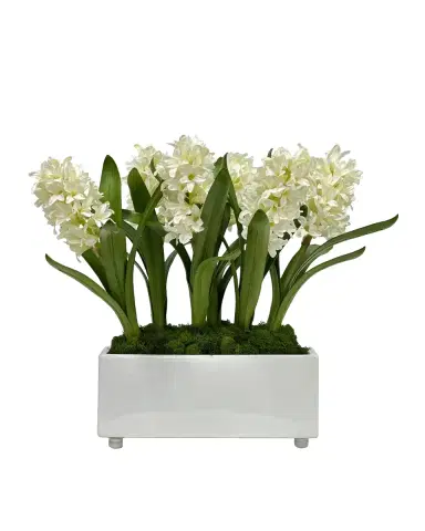 Winward Home Hyacinth 15" Faux Floral Arrangement in Porcelain Vase | Thumbnail 2