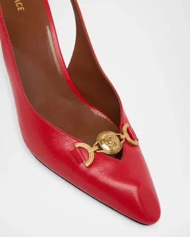 Versace 90mm La Medusa Leather Slingback Pumps | Thumbnail 5