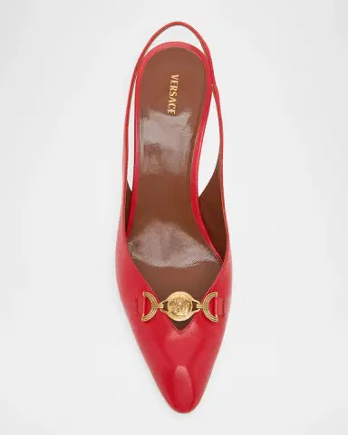 Versace 90mm La Medusa Leather Slingback Pumps | Thumbnail 6
