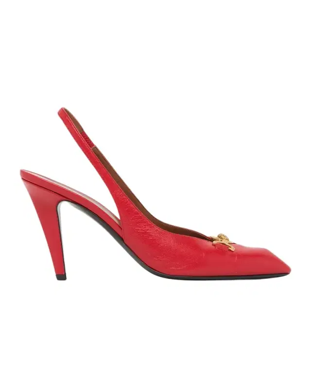 Versace 90mm La Medusa Leather Slingback Pumps