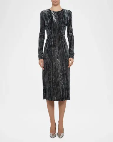PRABAL GURUNG Long Sleeve Velvet Midi Tube Dress | Thumbnail 2 PRABAL GURUNG Long Sleeve Velvet Midi Tube Dress | Thumbnail 2