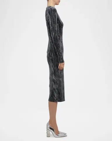 PRABAL GURUNG Long Sleeve Velvet Midi Tube Dress | Thumbnail 4 PRABAL GURUNG Long Sleeve Velvet Midi Tube Dress | Thumbnail 4